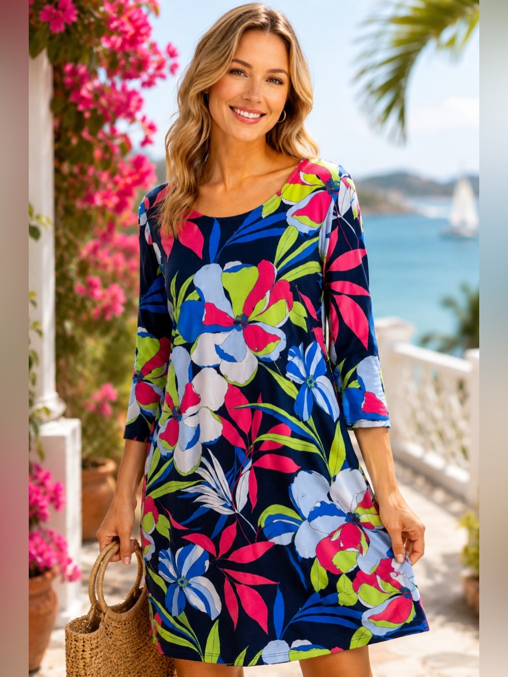 Cappagallo NWT Tropical Floral Shift Dress | women’s size Small